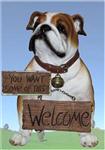 DGD30079 Butkus Sitting Welcome Bulldog